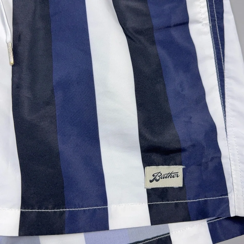 Bather Striped Swim Trunks Mens Size Large Resort‎ Summer Lined Shorts